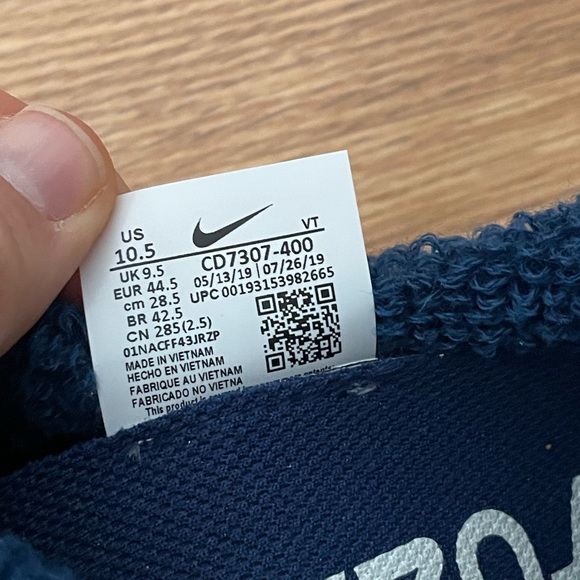 Nike Cruzr One Tinker Hatfield Blue/White size 10.5 new with box rare comfy ds - Picture 7 of 7